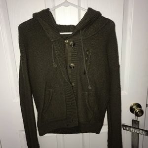 American Eagle Knit Zip/Button up hopdie